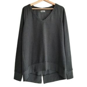 SUNDAYS Anthropologie Split Back Sweatshirt Relaxed Fit Dark Grey Sz L